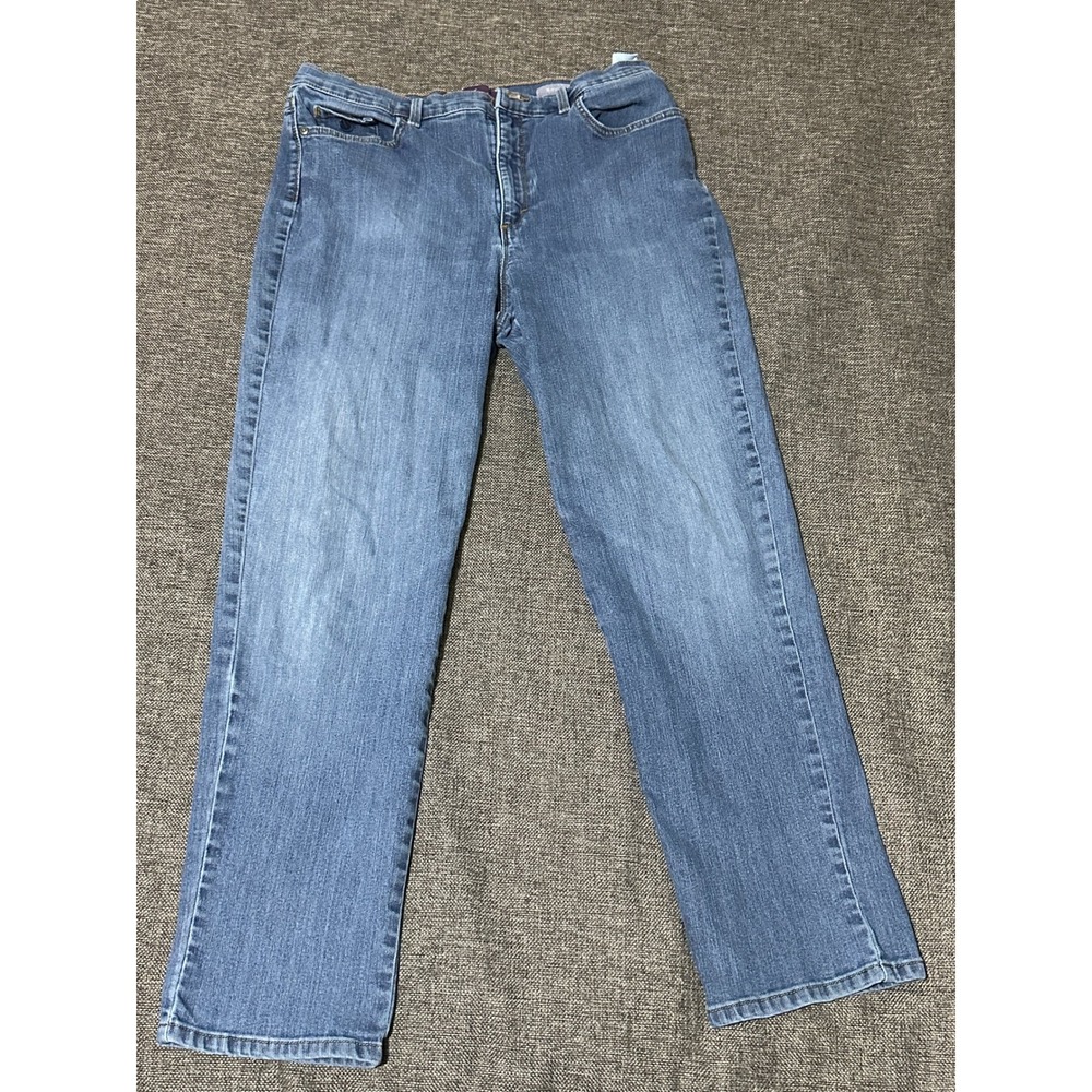 Gloria Vanderbilt Women's 14 Jeans Amanda Classic High Rise Tapered Blue Denim